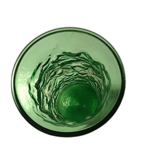 Vintage E.O. Brody Co. Cleveland Ohio Avocado Green Crinkle Glass Vase 9.5" Tall - Picture 3 of 4